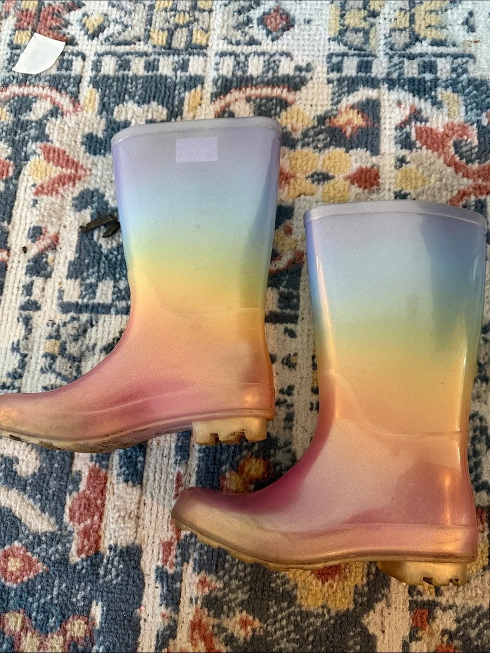 Cat & Jack Kids Rainbow Ombre Jelly Rain Boots - Pink, Purple Green Yellow, Blue